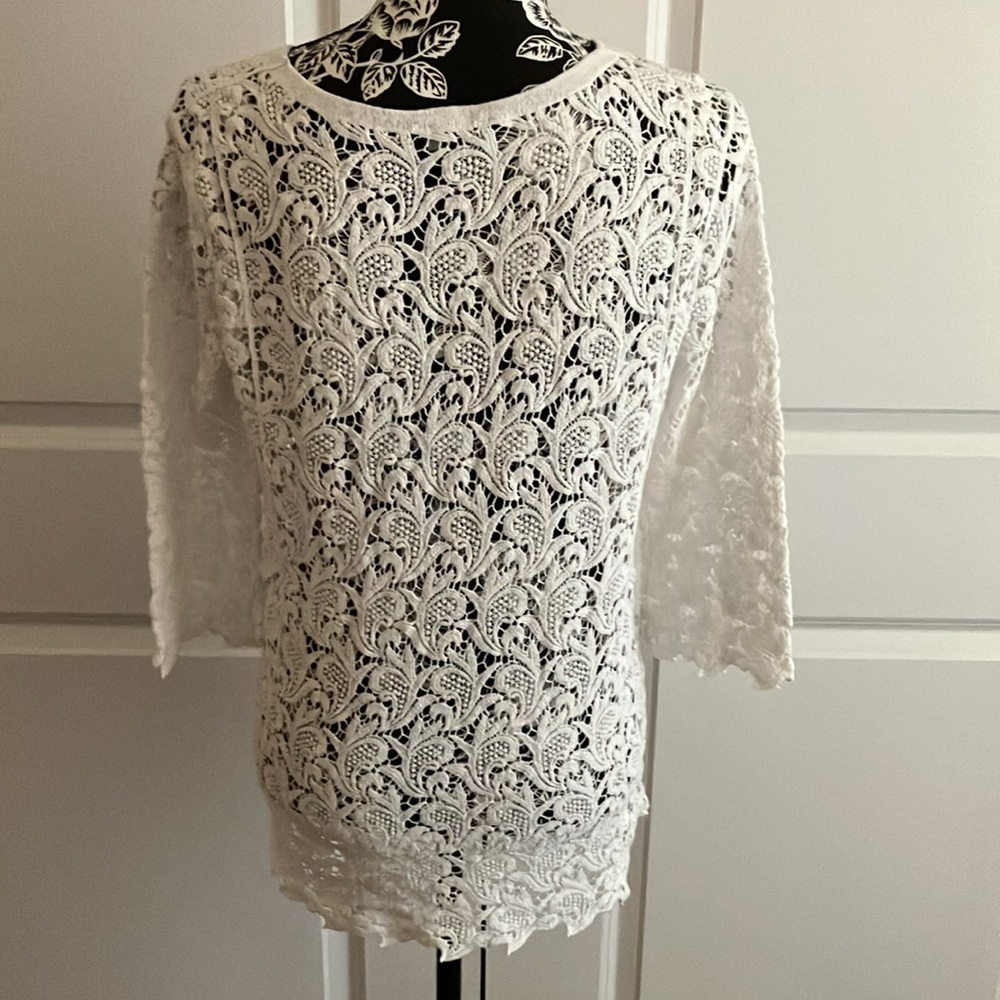 BRITTANY BLACK SZ LG BRIGHT WHITE SWIMSUIT COVERUP - Picture 3 of 8